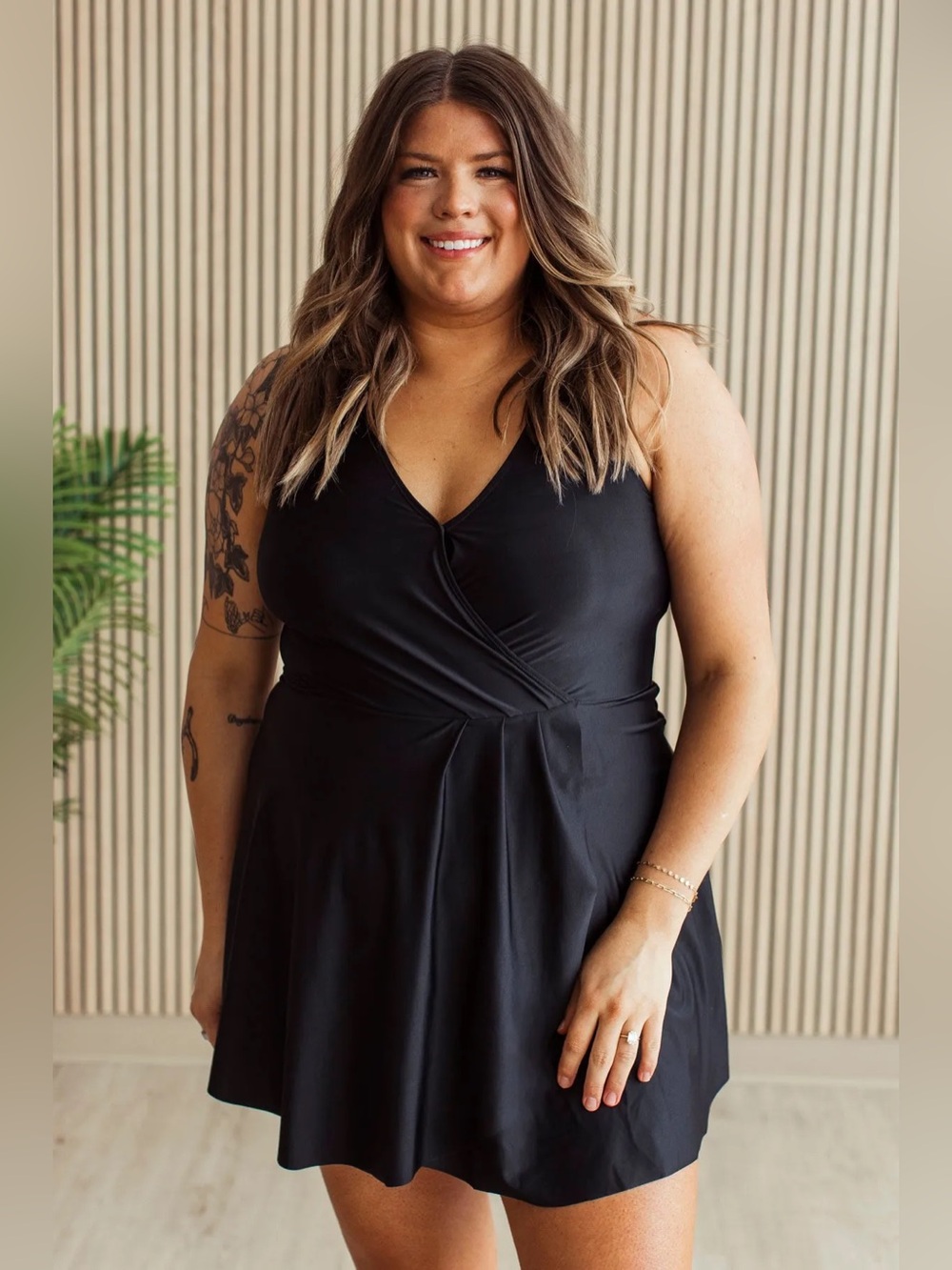 Mack & Mal Shimmering Waters Swimdress - Black